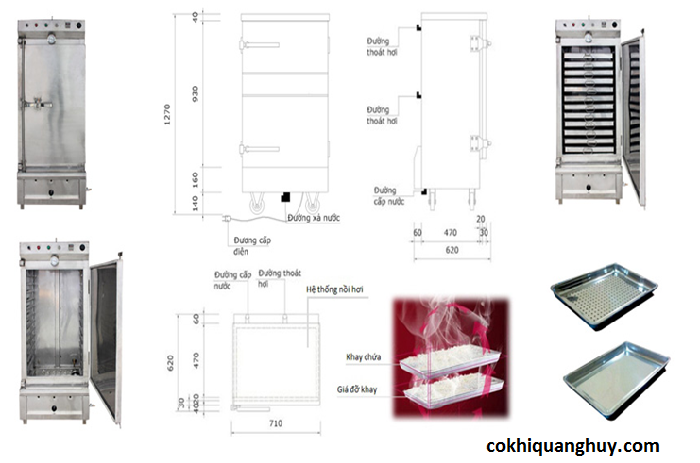 cấu tạo toàn bộ tủ cơm công nghiệp giá rẻ tại hệ thống Cokhiquanghuy