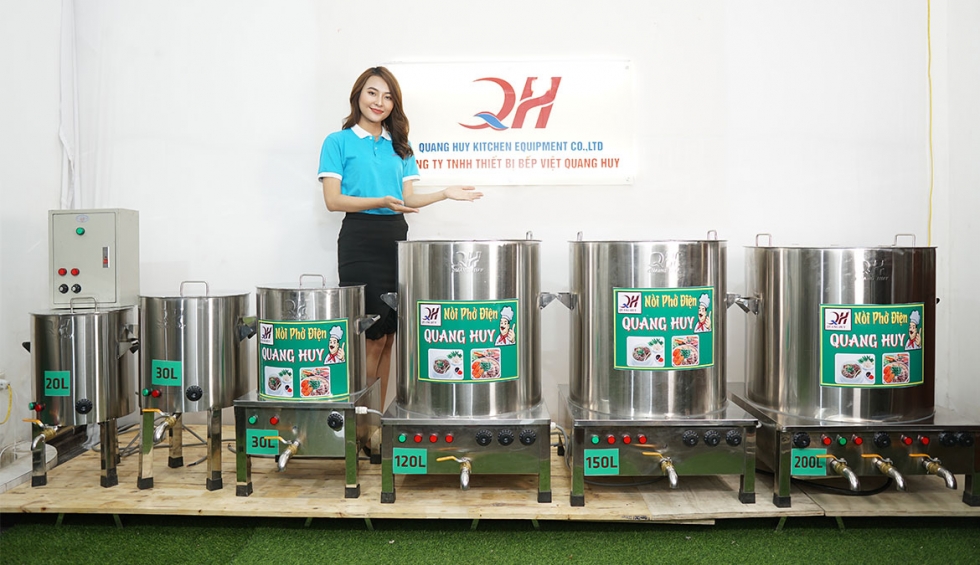 sản phẩm nồi nấu phở bằng điện tại cơ khí Quang Huy