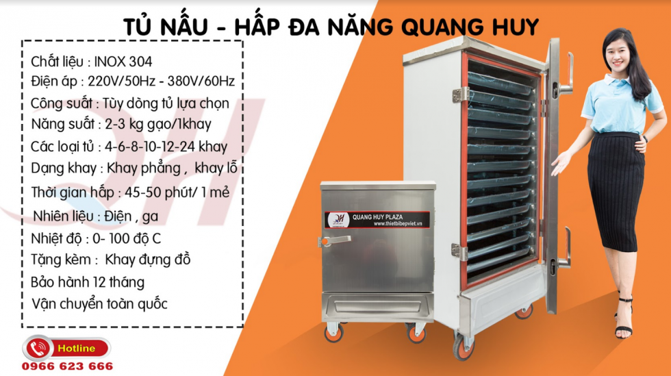 Ưu điểm tủ nấu cơm công nghiệp tại Quang Huy